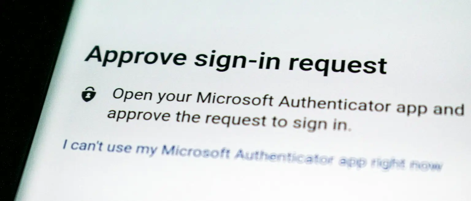 A screen showing an approve sign-in request prompt for multifactor authentication